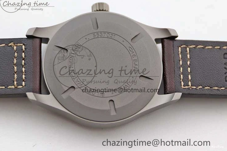 MIROTIME 0315 Mark XVIII IW327006 Titanium M+F 1:1 Best Edition Black Dial on Brown Leather Strap A Efficient 7052